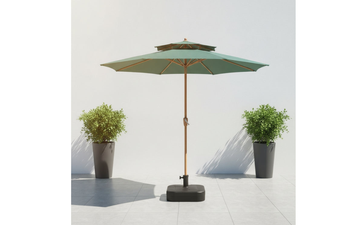 Patio Umbrella with Water-Resistant Base-Resistant Outdoor Umbrella with Base Freestanding Parasol for Backyard, Poolside, Market Stall