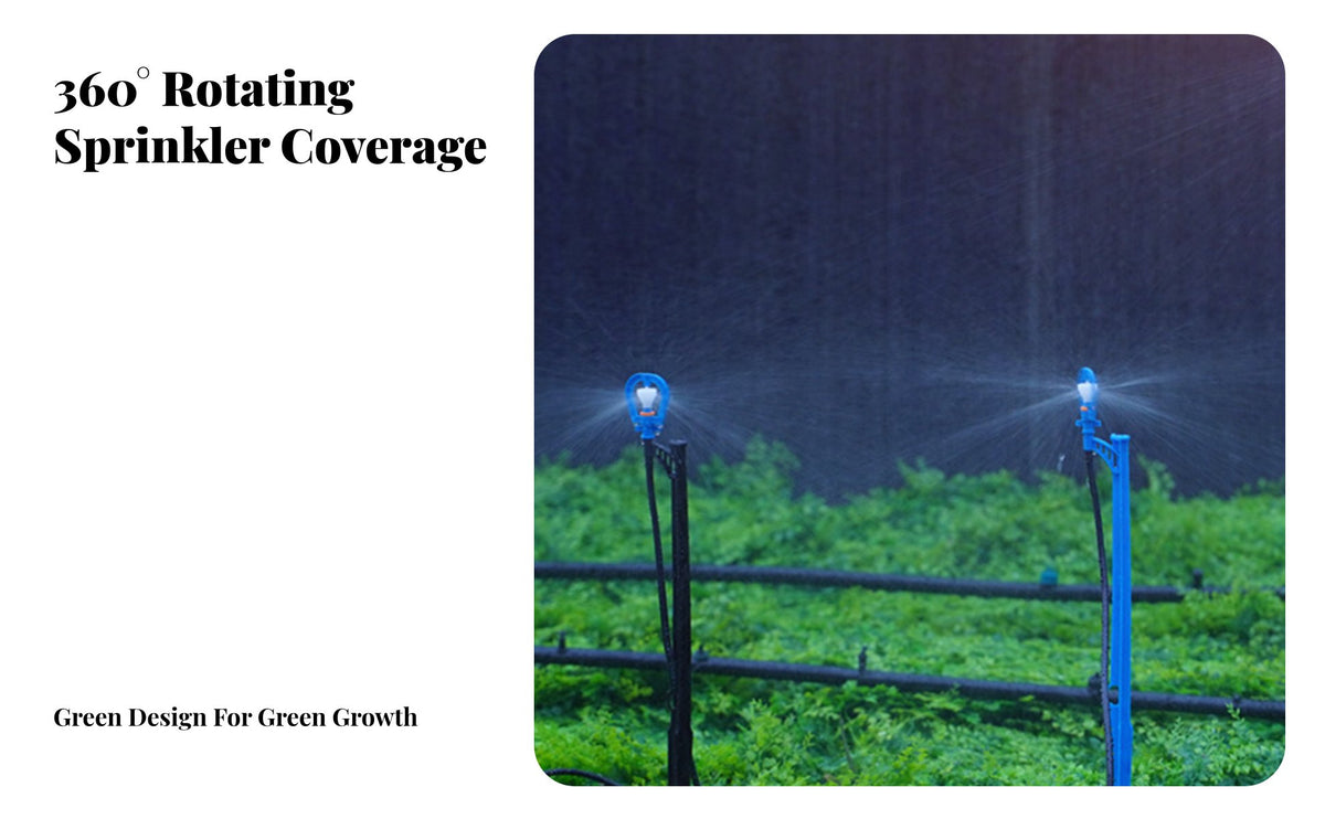 360 Degree Rotating Sprinkler Rain-Like Spray C-Shaped Shaped Micro Sprinkler Good Atomization Effect Garden Irrigation Nozzle for Lawn, Farm, Yard