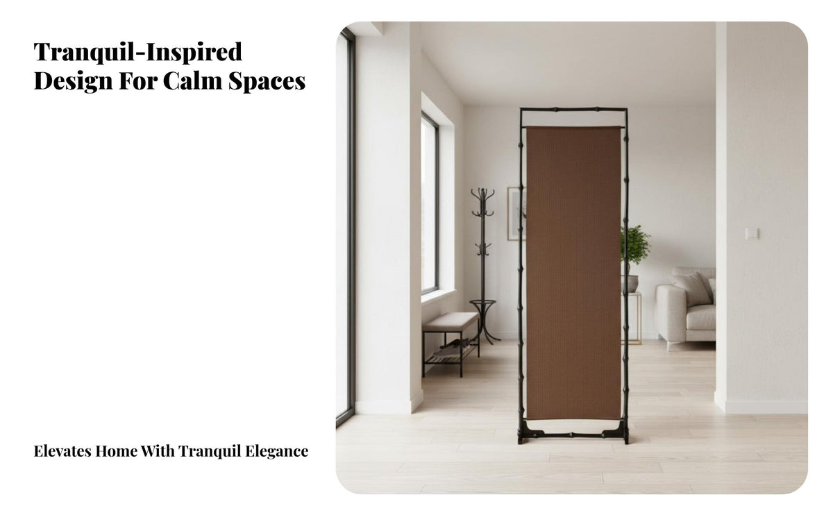 Serene design & aesthetic Single-Panel Floor Screen Provides Privacy Freestanding Single Panel Portable Room Divider Vintage look for homeowners, Apartment Dwellers, Interior Designers, Entryway, Bedroom, Restaurant, Hospital