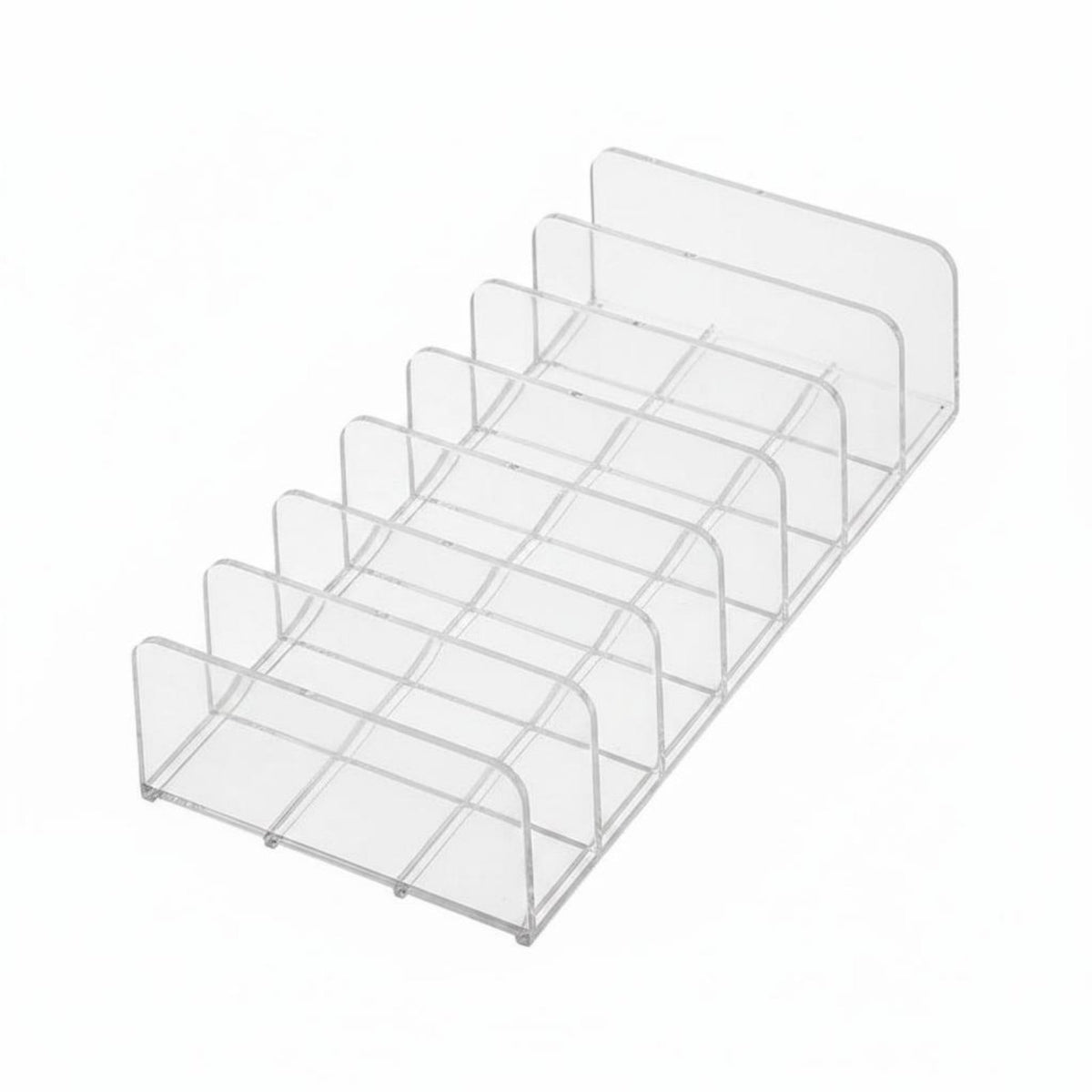 Desktop Clear Acrylic Lash Organizer Divided Slots Clear Lash Tray Space Saving Eyelash Tray Holder Easy to Clean for Salon, Vanity