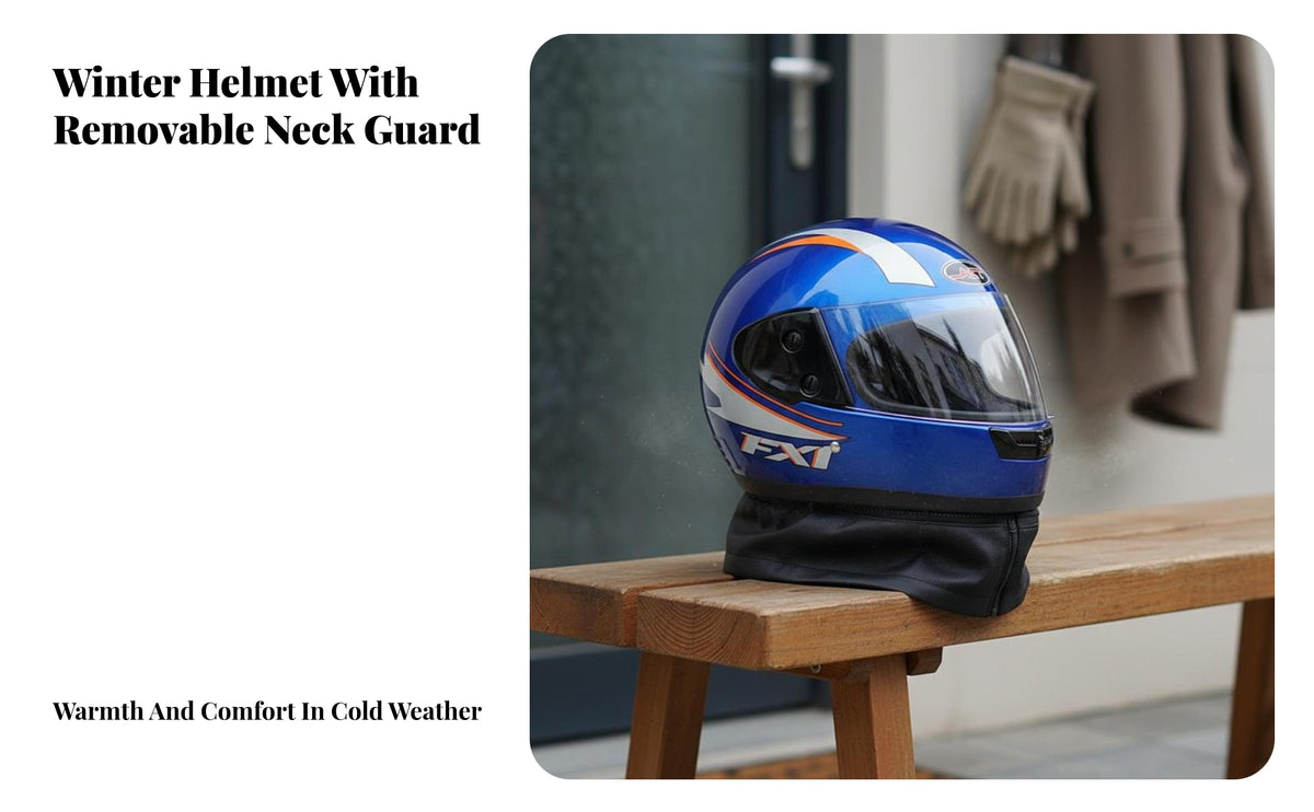 Complete-Coverage Winter Helmet Anti-Fog Visor with Neck Warmer Thermal Lining Head Protection for Men, Adults, Commuting, Outdoor, Biking
