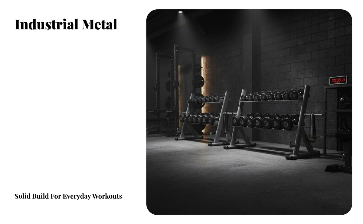 Space Saving 3 Tier Dumbbell Rack Multi-Functional Triangular Frame Dumbbell Rack Stable Design Vertical Weight Storage Long-Lasting Steel Construction for Home Gym