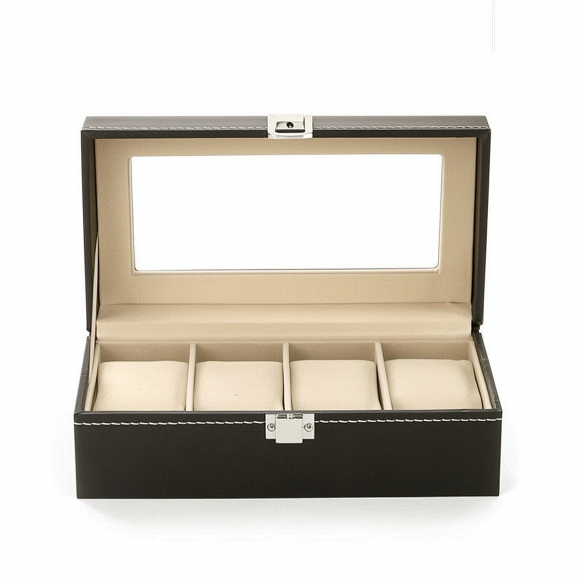 Glass Lid Watch Display Box Sturdy Watch Storage Box Clear Storage Holder Transparent for Countertop