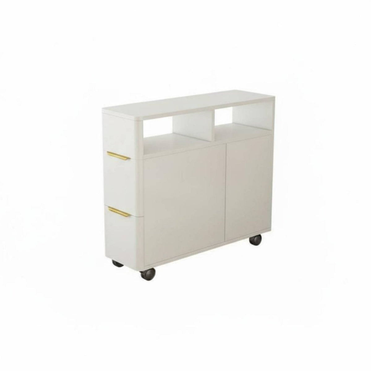 Space-Saving Slim Gap Cabinet Modern Minimalist aesthetic Mobile End Table Movable with casters Household Furniture 360° Mobility for Apartment Dwellers, Homeowners, Students, Living Room, Tight Spaces, Home Office, Bathroom