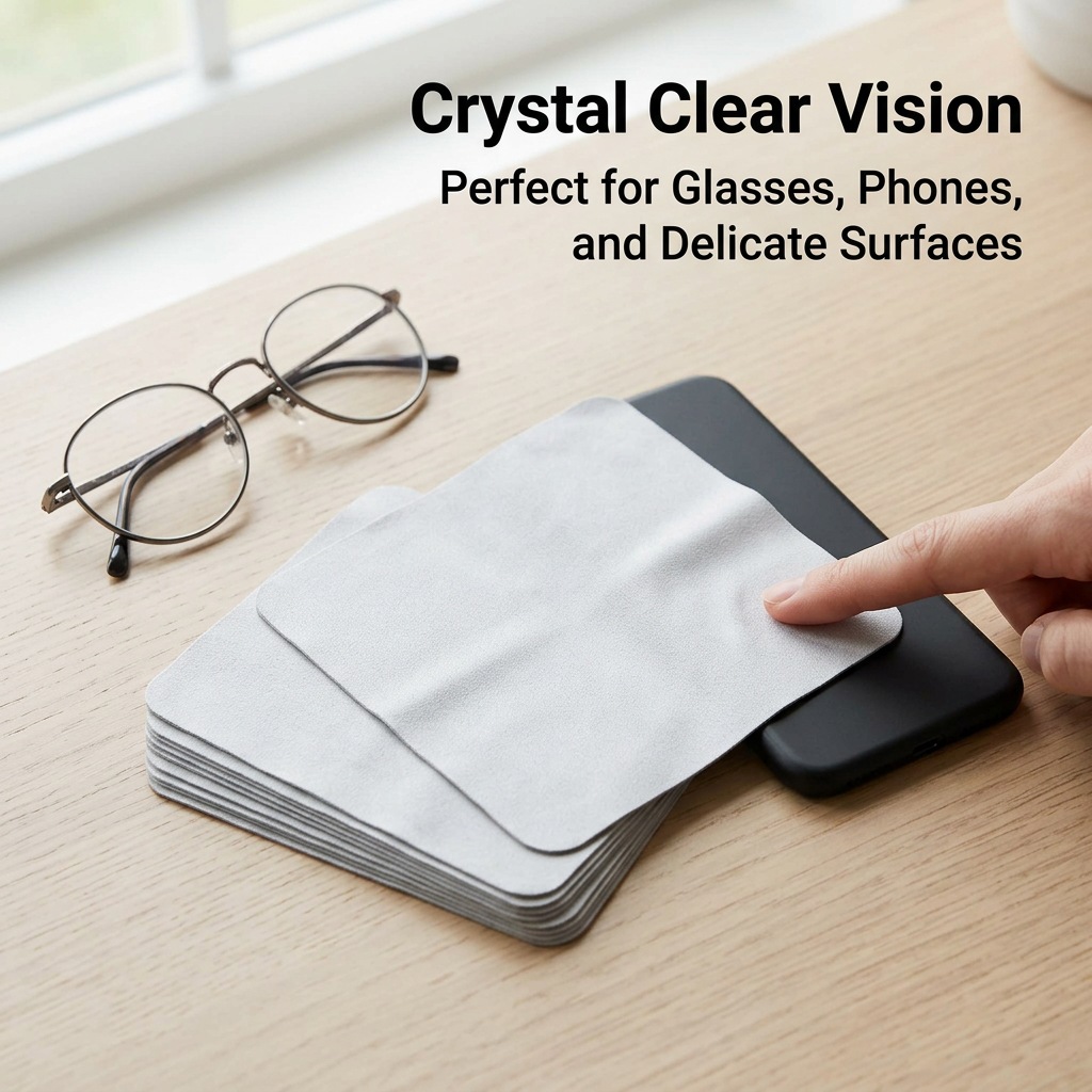 Microfiber Cleaning Cloths for Glasses, Lenses, Screens, Jewelry & Optical Devices - Microfibre Cloths for Delicate, 100 Pack