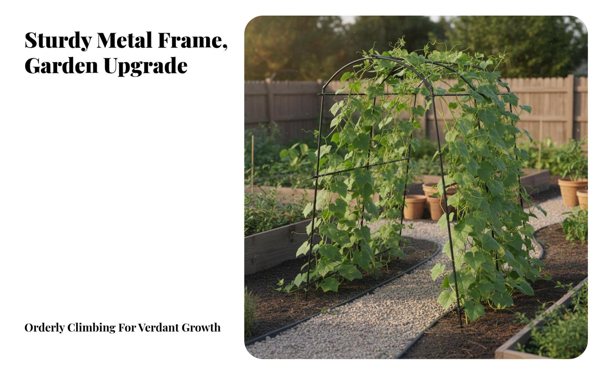 Pumpkin Climbing Rack Space Saving Climbing Plant Support Frame Weather-Resistant Cucumber Trellis for Gardeners, Hobbyists, Outdoor, Yard, Raised Bed