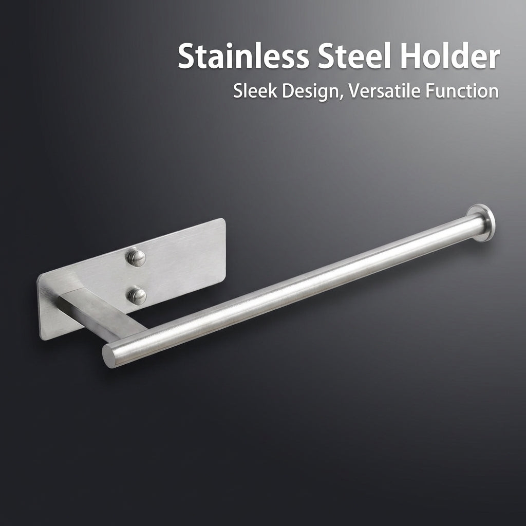 Dining Table and Pantry Stainless Steel Paper Towel Holder, Wall Mounted for Cling Film and Home Cooks