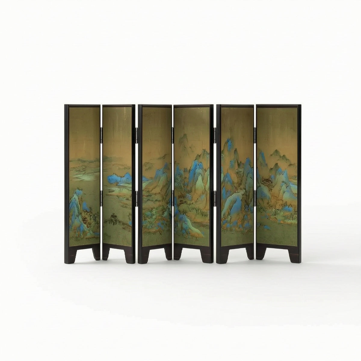Tabletop Folding Screen Oriental Tabletop Divider Elegant Decorative Ornament for Study, Office, Bookshelf
