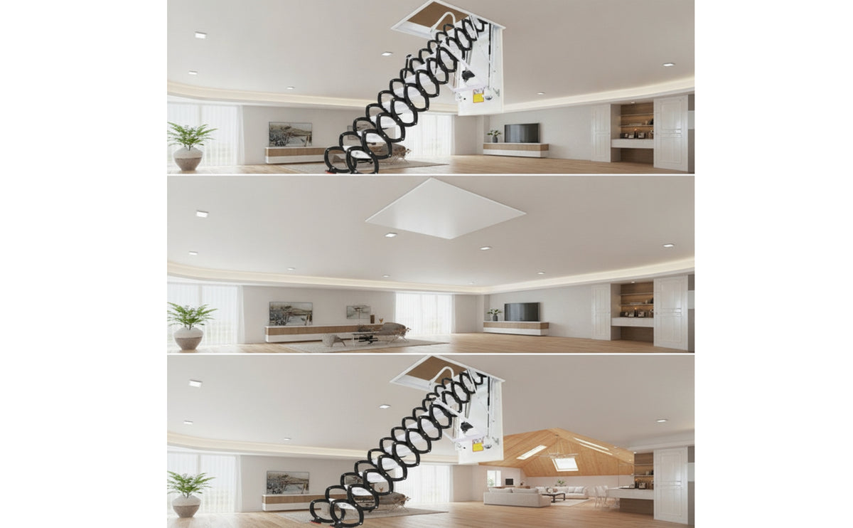 Electric Loft Ladder Electric Telescopic Attic Stair Overhead Ladder with Remote Control for Homeowners, Mezzanine