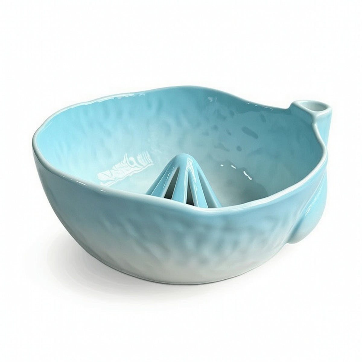 Glazed Ceramic Fruit Bowl Countertop Fruit Colander with Spout One-Piece Colander Bowl with Spout Swirling for Kitchen