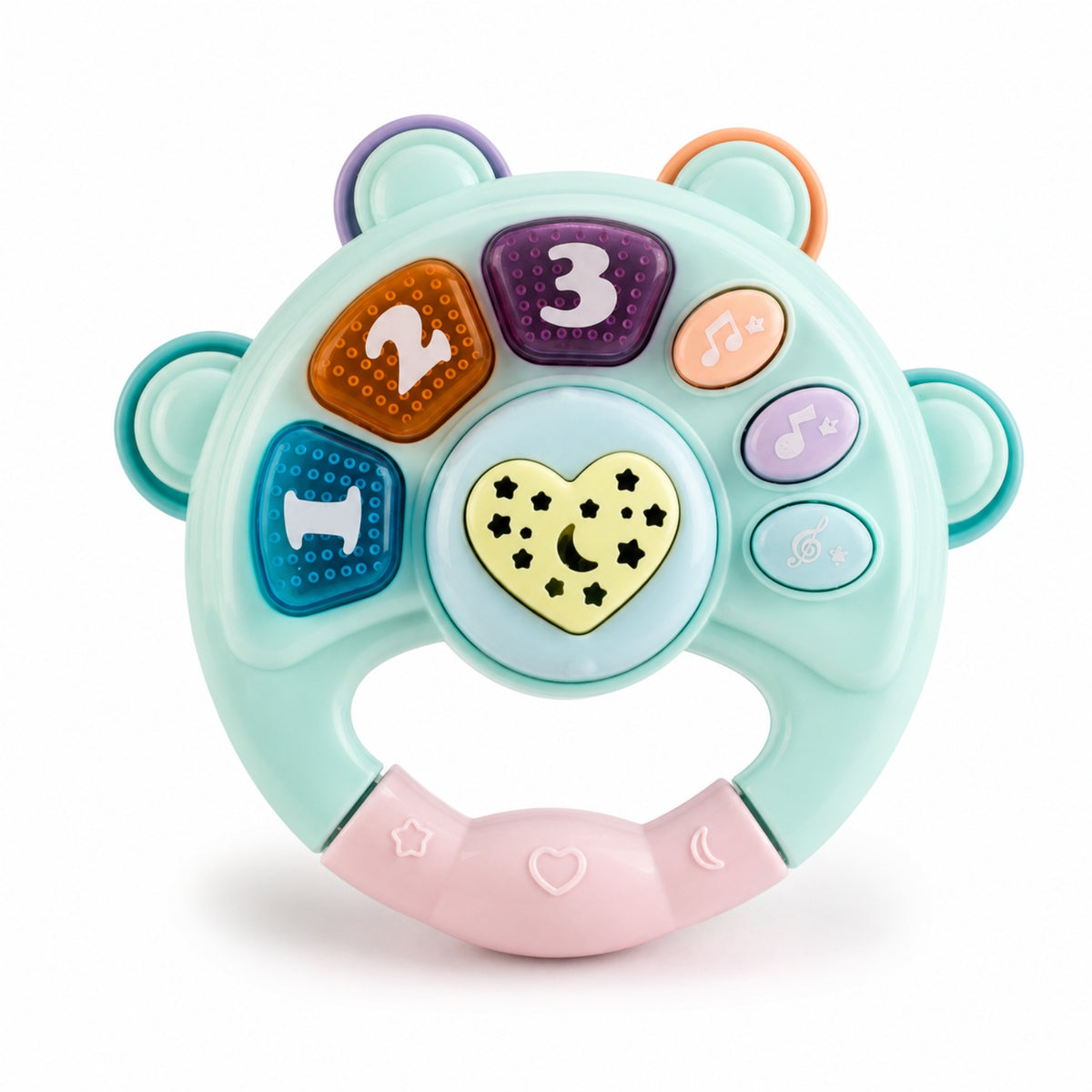 Handheld Baby Hand Bell Colorful Early Learning Toy Infant-Friendly Toy with Easy-Grip Handle Safe for Travel, Car Seat