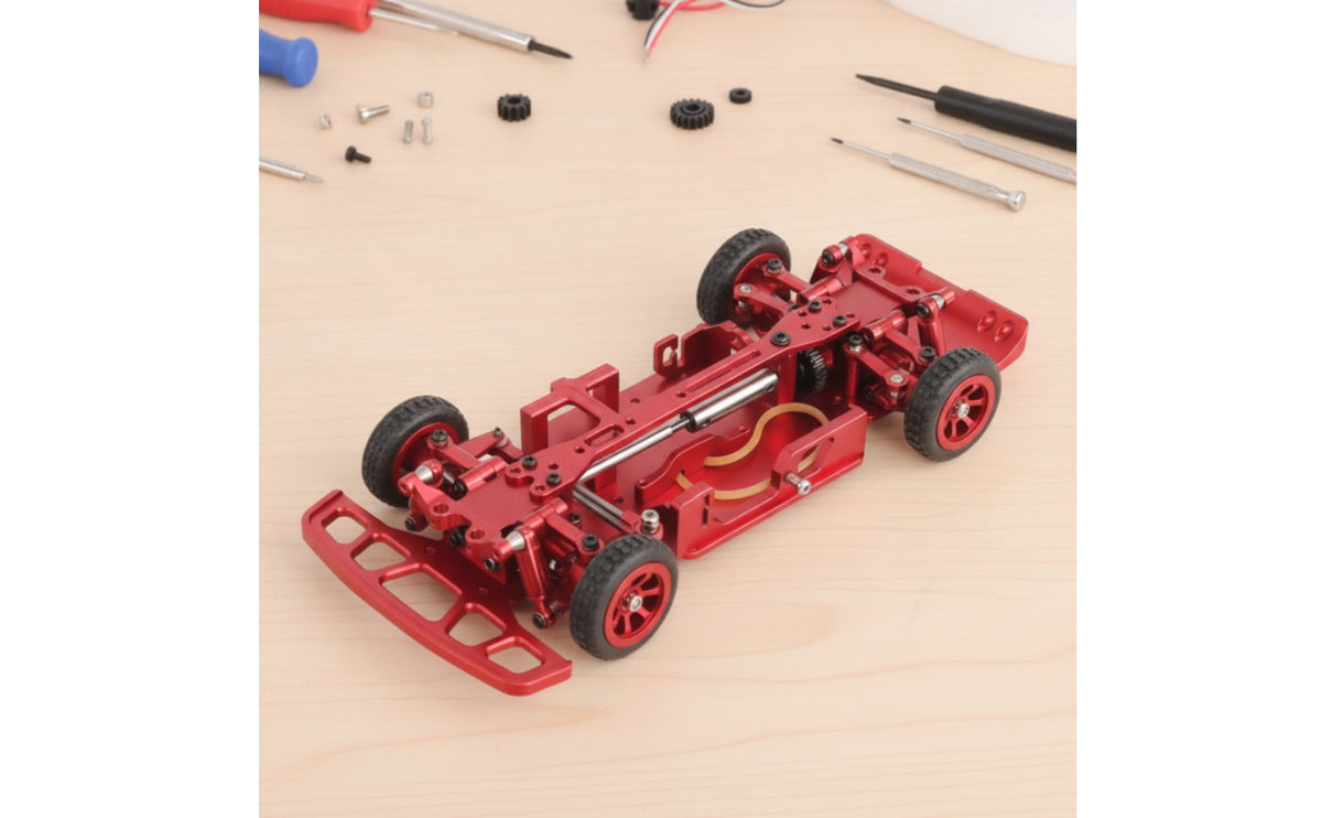 Metal Chassis Frame 1/28 Scale RC Car Chassis with Servo Arm Upgrade for Hobbyists