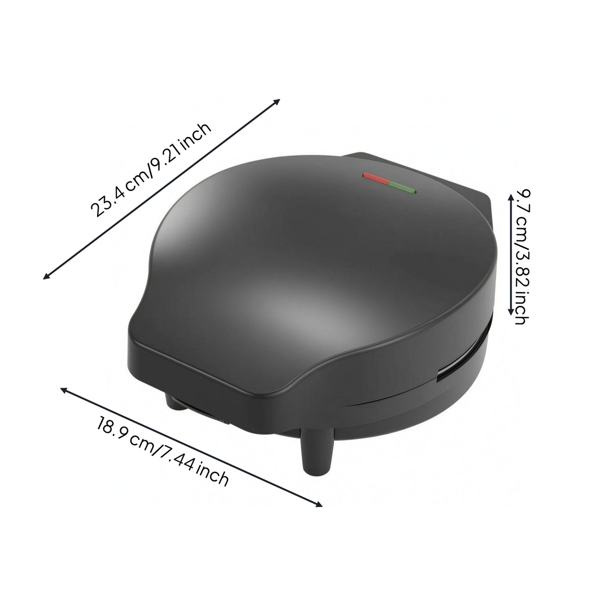 1000W Electric Omelet Maker Hinged Lid Clamshell Omelet Maker Indicator Lights Round Express Griddle Raised Legs