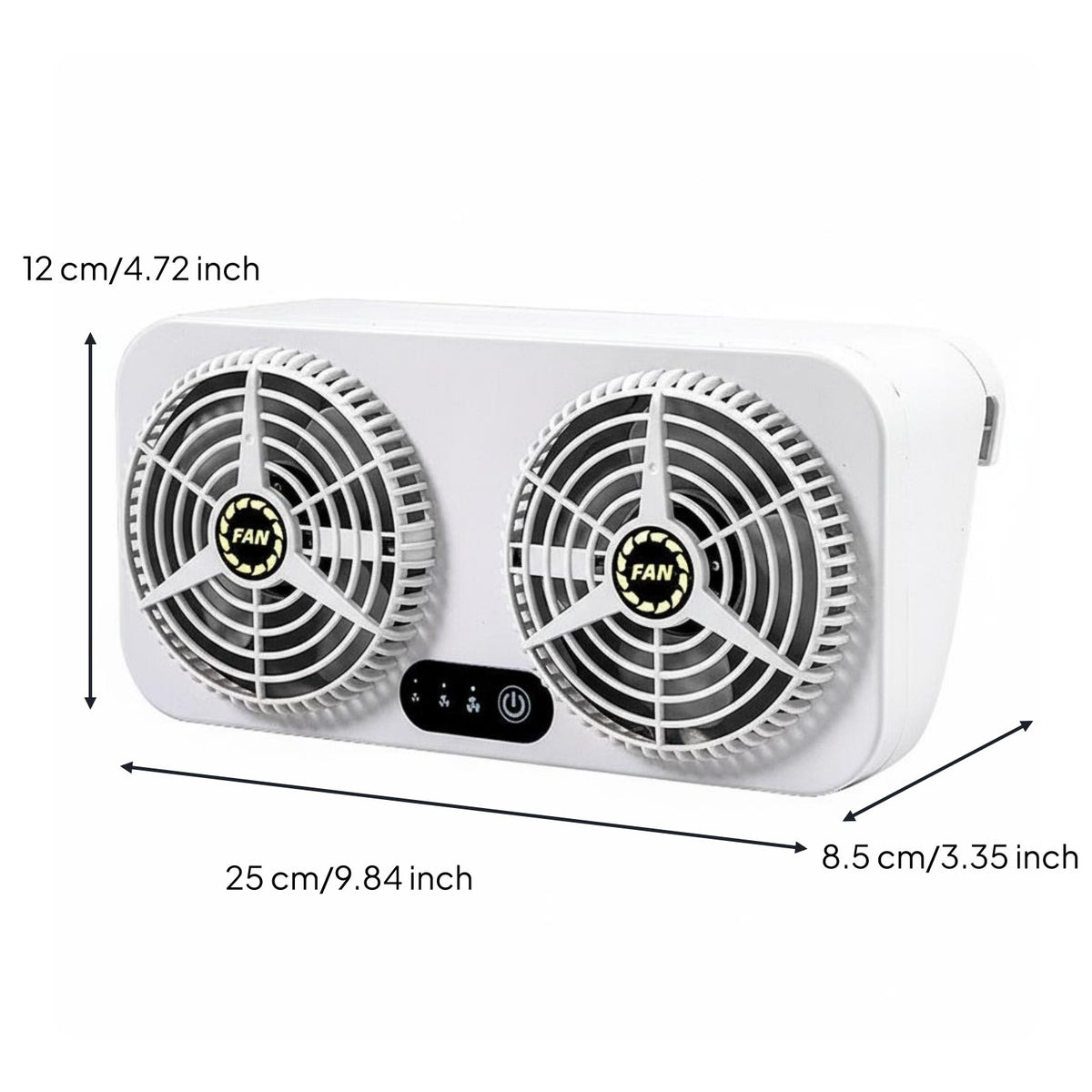 3-Speed Adjustable Car Window Exhaust Fan Reduces Heat Buildup Vehicle Air Circulator Easy Installation Window Mounted Cooling Fan Quiet Operation for Commuters