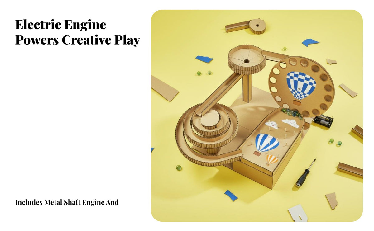 DIY Project Cardboard Roller Coaster STEM Learning Modular Force of Attraction Track Develops Problem-Solving Skills Educational Toy Pre-Cut Parts for Students, Teachers, Family Activity, Science Fair, Classroom, Playroom