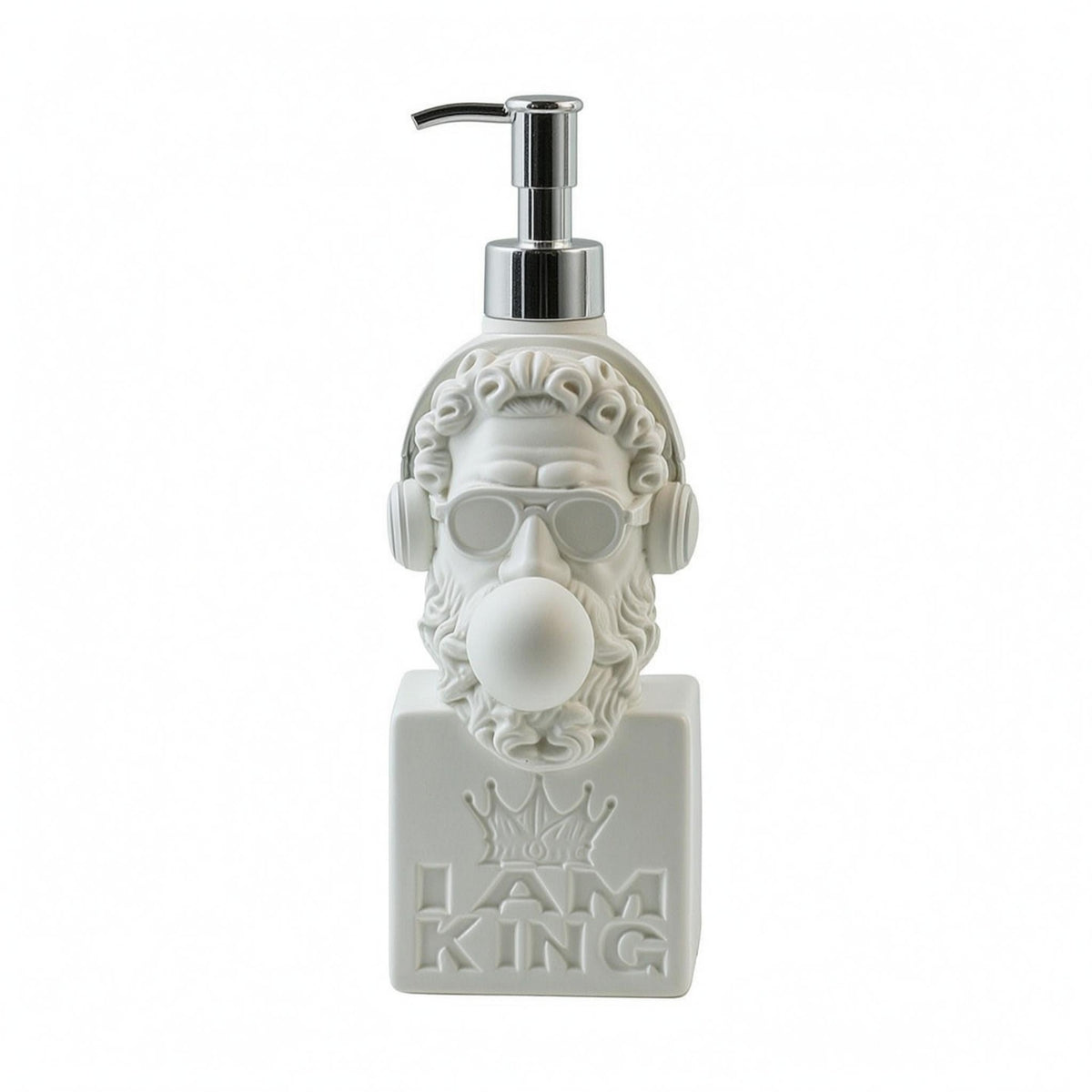 Raised Design Hip-Hop King Dispenser Square Base Sculptural Pump Dispenser Embossed Decorative Item