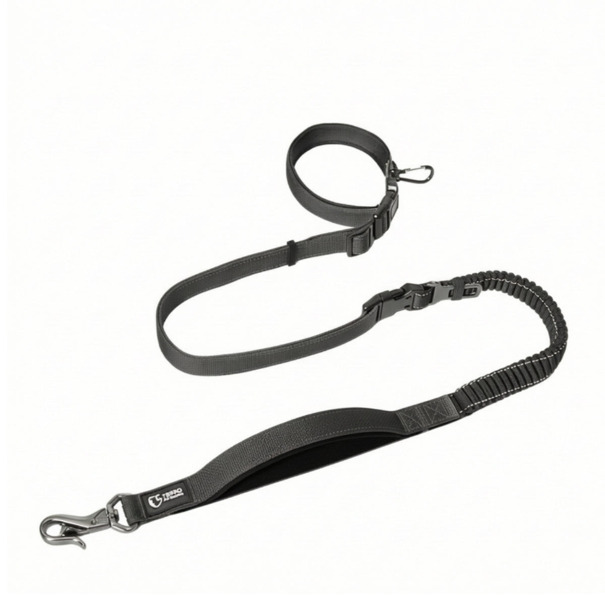 Multiple Buckles Shock-Absorbing Dog Leash Metal Hook 6-in-1 Dog Leash for Running, Close Control