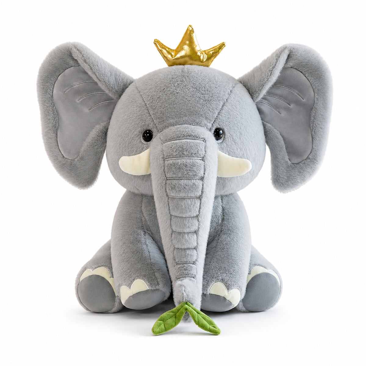 Soft Toy Elephant with Leaf Fuzzy Elephant Pillow Cute for Playroom, Baby