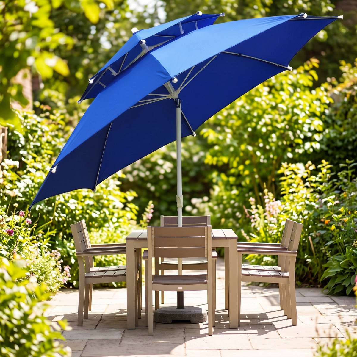 Tilt-Adjustable Patio Umbrella Large Patio Umbrella with Tilt Sun Shading for Homeowners, Vendors, Garden, Backyard, Beach