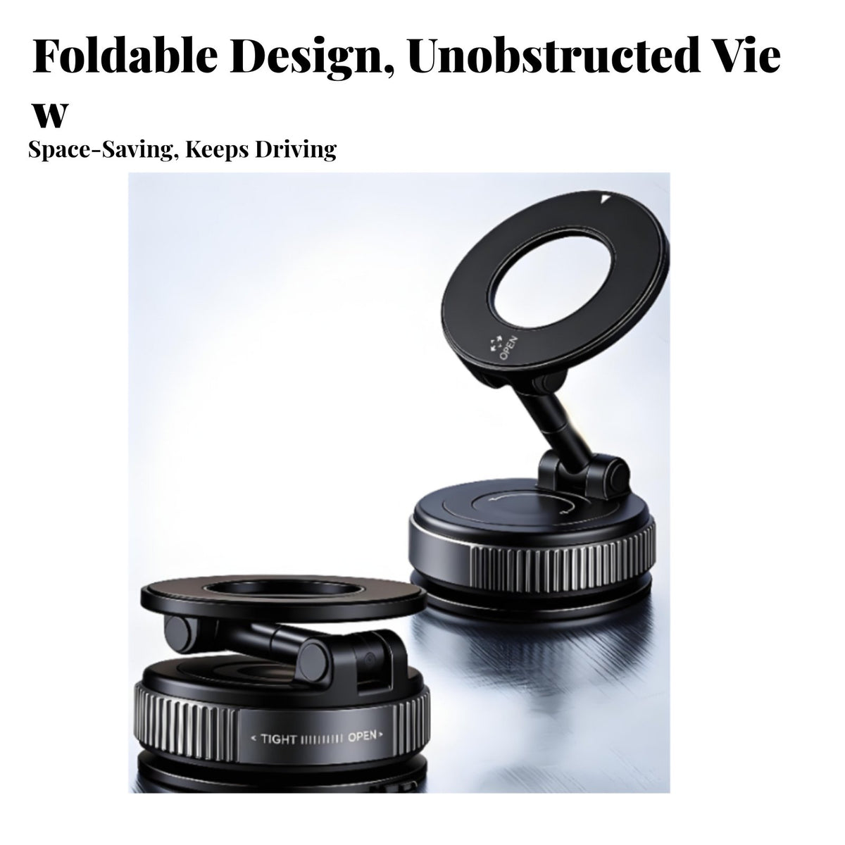 Foldable Phone Mount 360° Rotation Rotating Vacuum Suction Phone Stand Hands Use for Office, Home