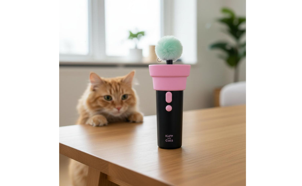 Cat Teaser Launcher Pink Accents Pet Plaything Boredom Relief