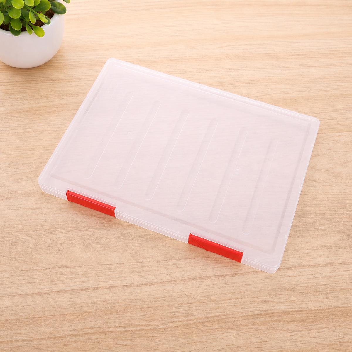 A4 Filing Box, Document Organiser Storage Box, Clear Synthetic Material for Office Workers & Students