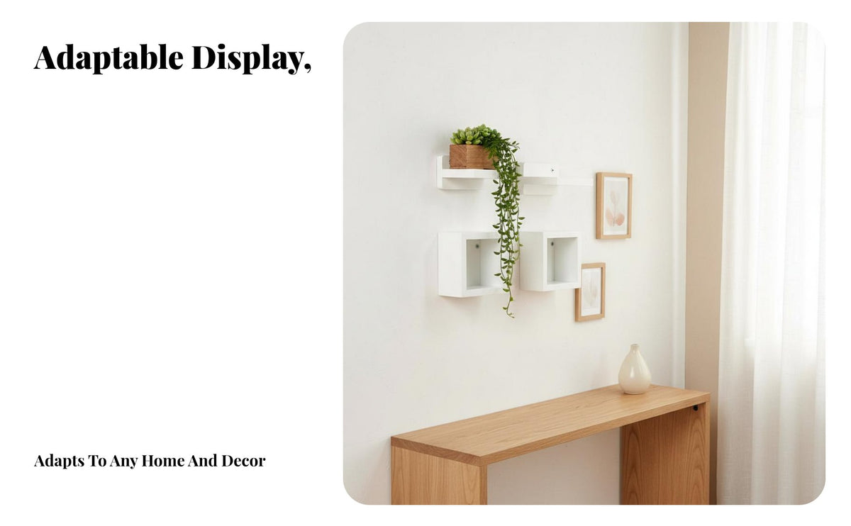 Minimalist Design Small Floating Shelf Set Space-Saving 4-Inch Square Ledge Multi-Purpose Wall-Mounted Rack Multifunctional for Home Decorators, Apartment Dwellers, Living Room, Bedroom, Hallway, Entryway