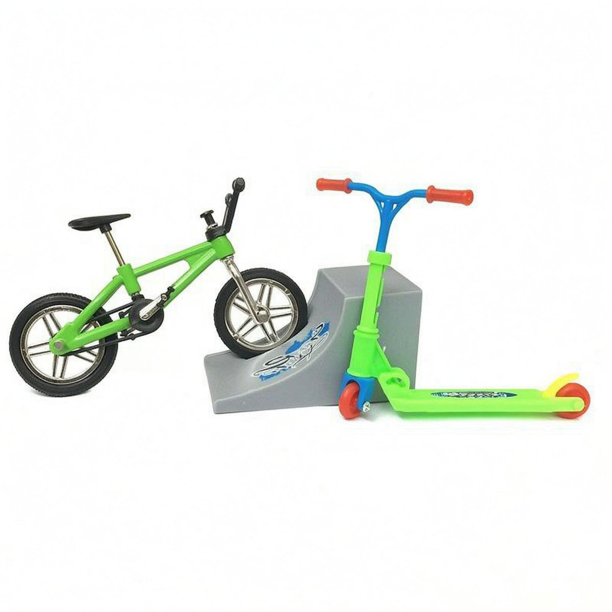 Alloy Mini Finger Bike Spoked Wheels Miniature Cycle Toy Scene Base Metal Cycle Toy Folding