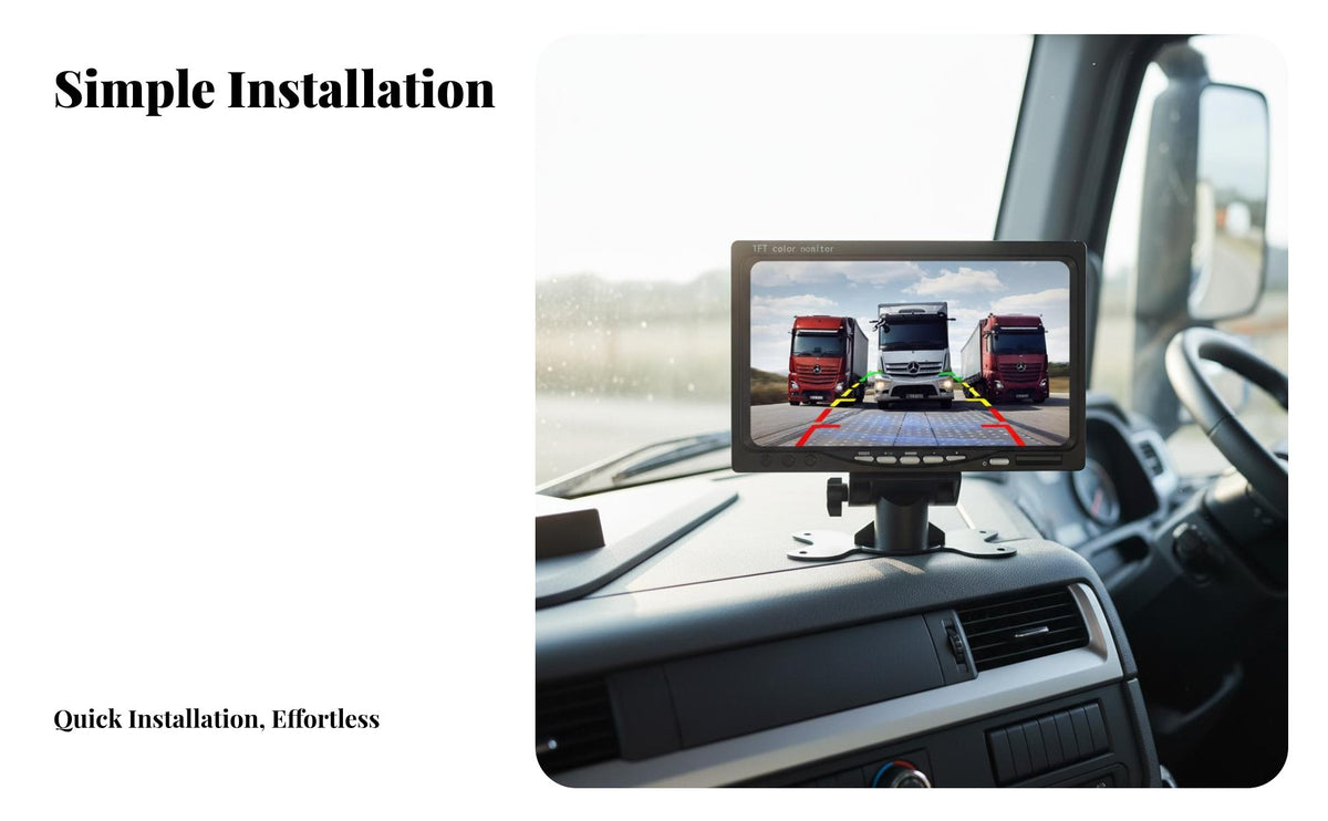 Truck Backup View Camera and Display Wide Electrical Potential 12V-24V Vehicle Reversing Camera with Screen IP68 Waterproof Automotive Accessory