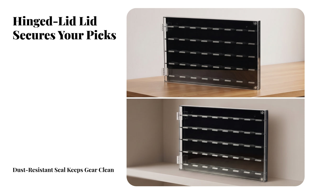 Collectible Guitar Pick Display Case | Clear Acrylic Construction, Guitar Pick Display Box, for Tabletop
