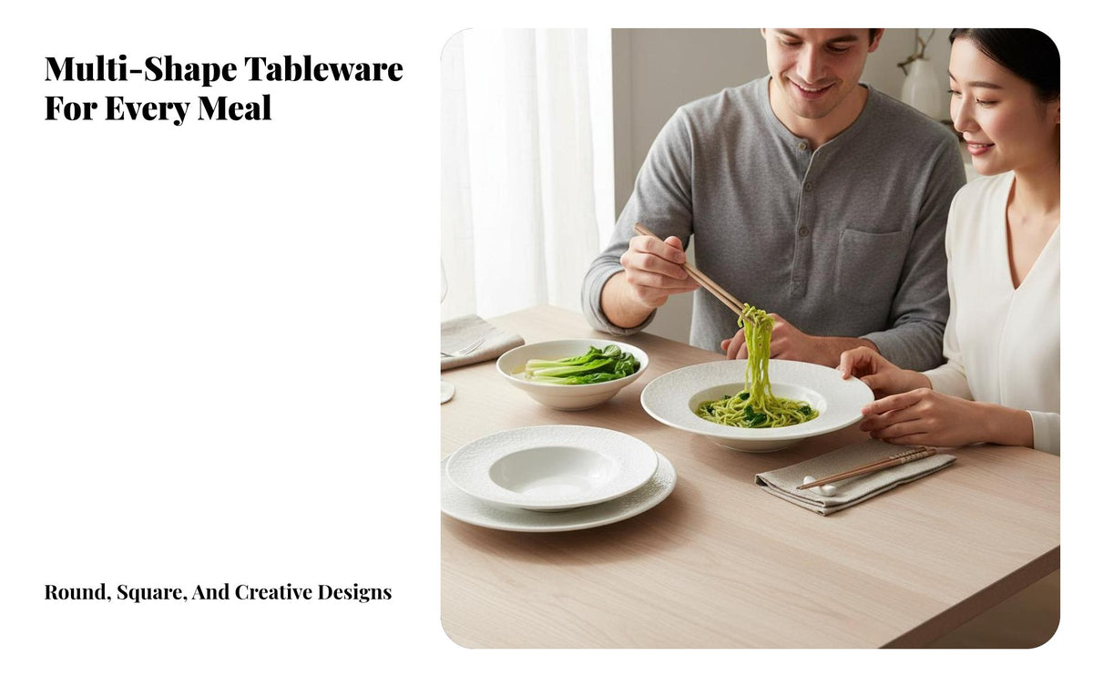 Ceramic Dinnerware Set, Stone Pattern Plates & Bowls, Minimalist Tableware, Elegant Gift