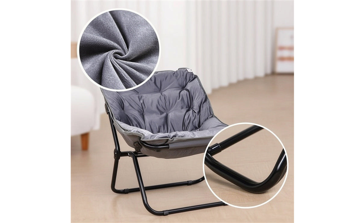 Cushioned Foldable Lounge Chair Space-Saving Folding Lounge Chair Compact Furniture Portable for Students