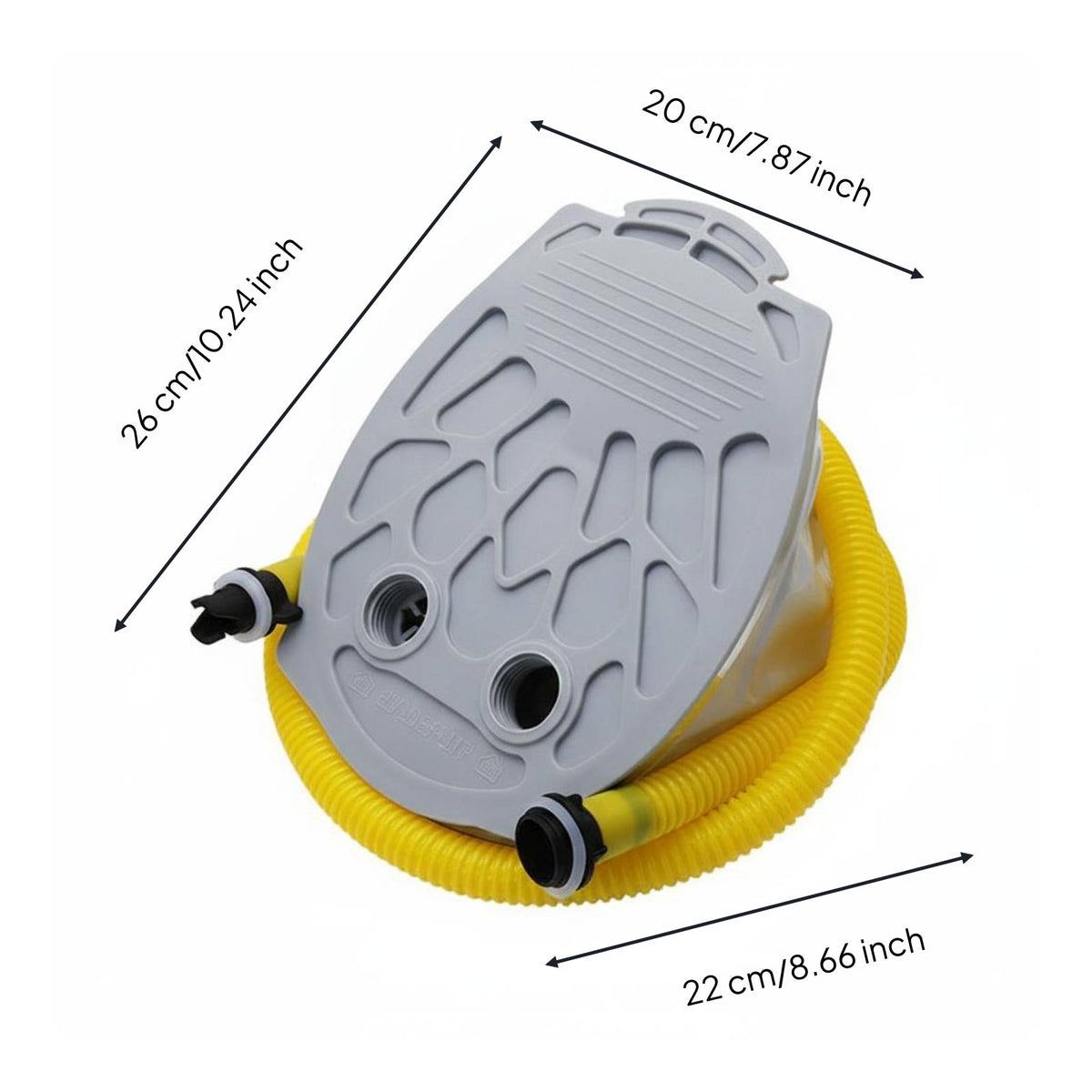 Foot Air Pump Inflate and Deflate Function Bellows Foot Pump Anti-Slip Pedal Portable Inflator Deflator for Kayakers, Boating, Camping, Beach Trips