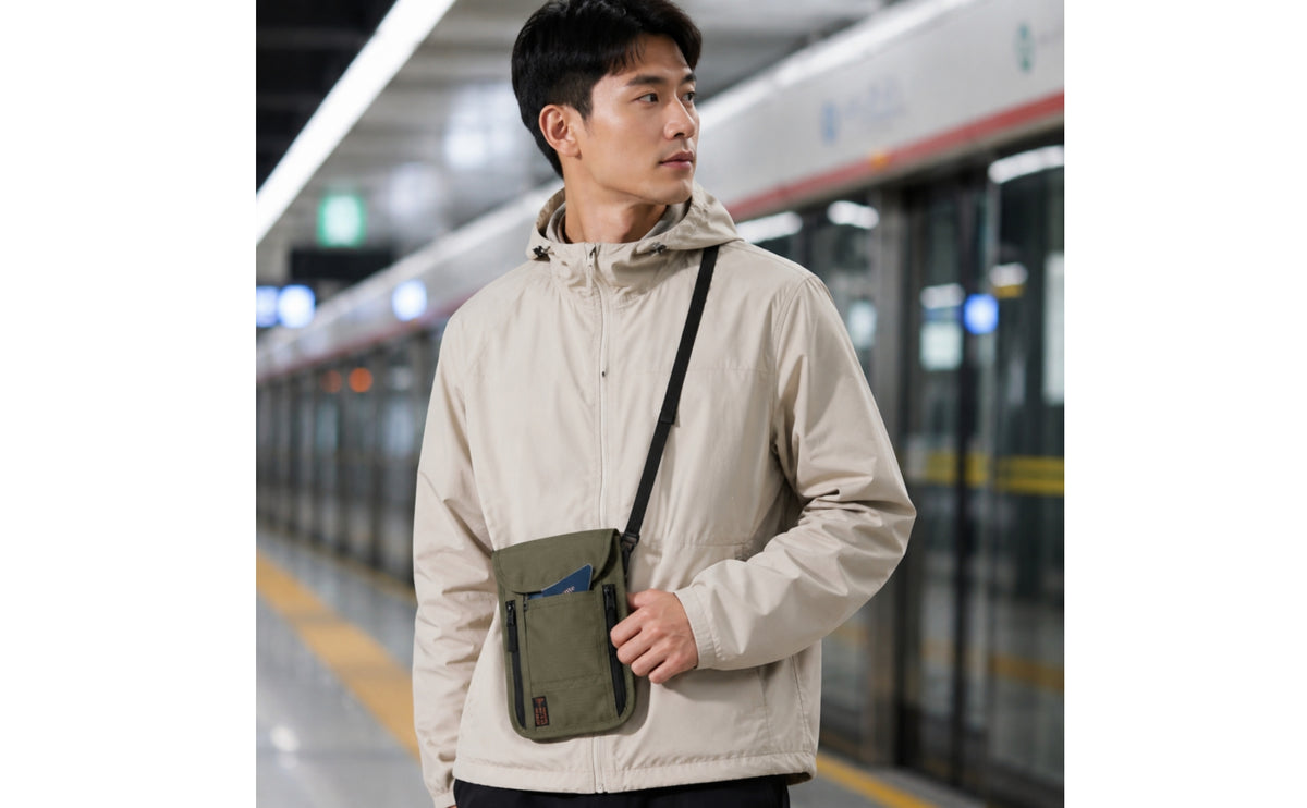 Travel Document Holder Holder with Neck Strap Neck Wallet Hands Travel Document Holder Holder for Journeyers, Commuters, Airports