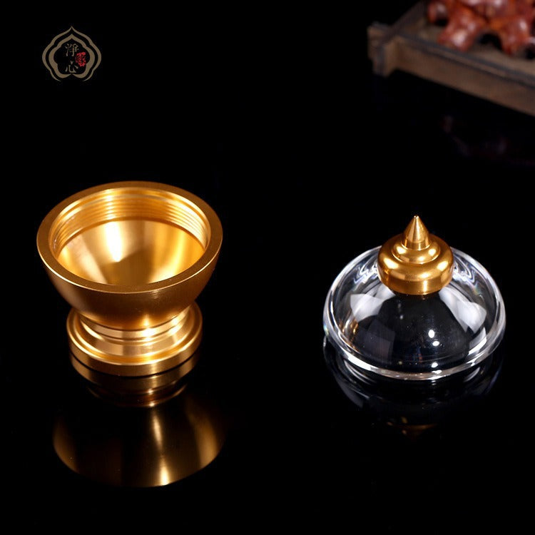 Tibetan Buddhist Alloy Crystal Stupa for Offering