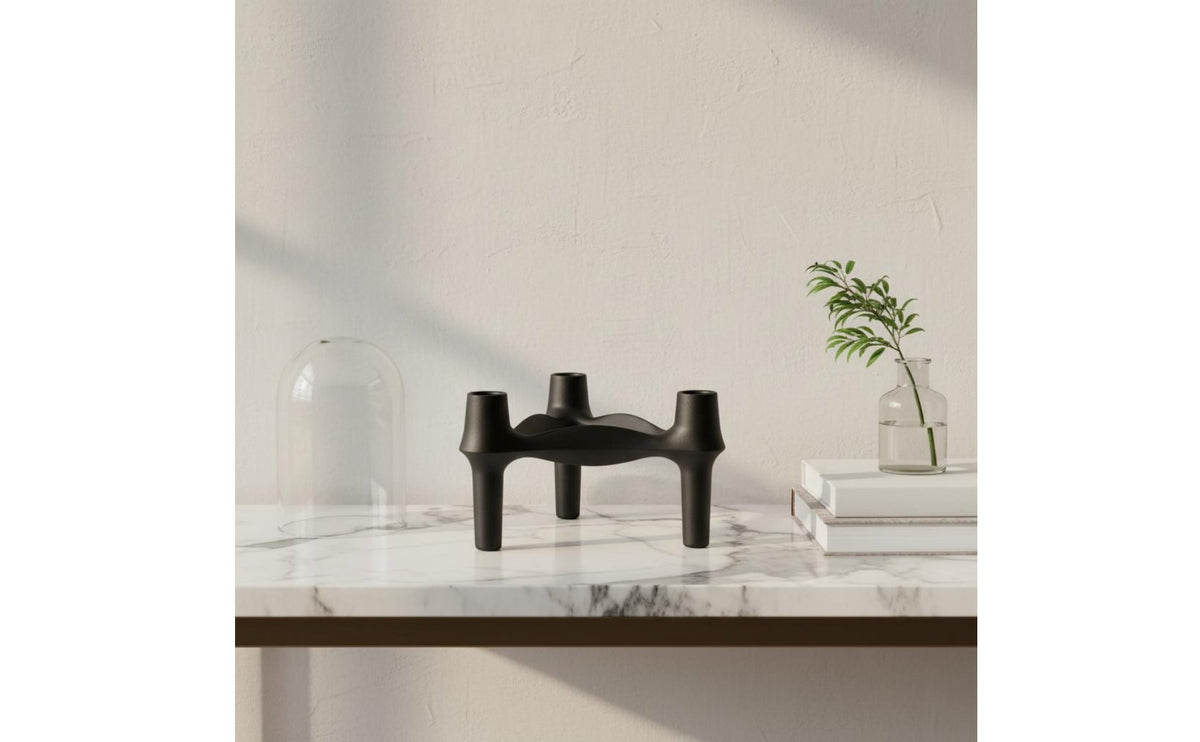 Light Luxury Design Tripod Taper Candle Holder Creative Centerpiece Modular Candle Holder Alloy Construction Stackable Candlestick for Restaurant, Tabletop, Wedding
