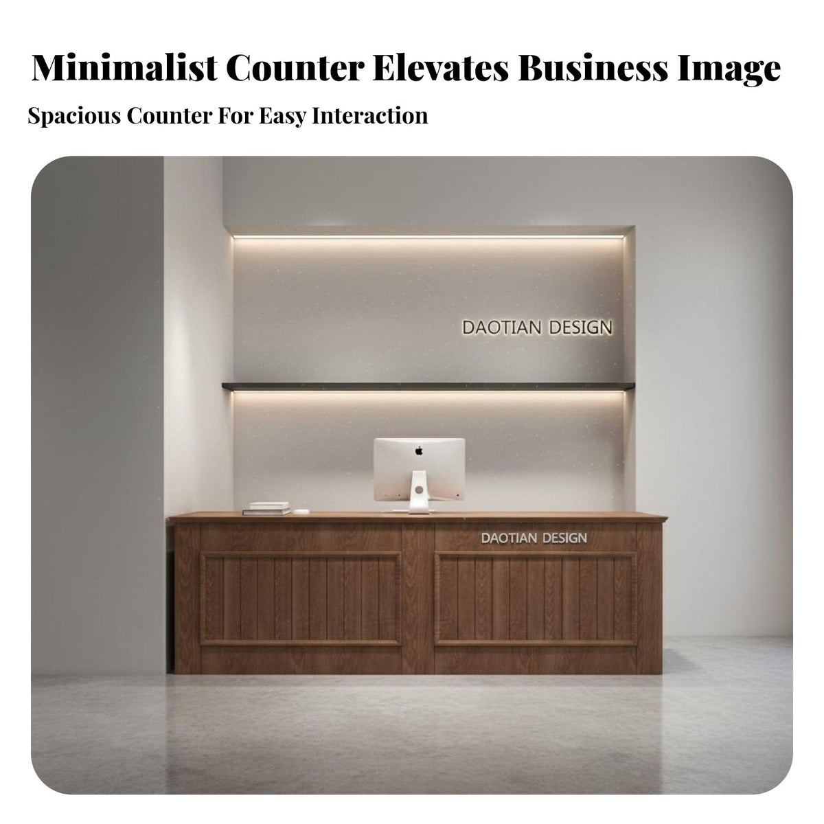 Simple Reception Desk Baked Varnish Finish Retail Checkout Counter Minimalist Grooming Studio Front Desk for Receptionists, Retailers, Spa, Studio