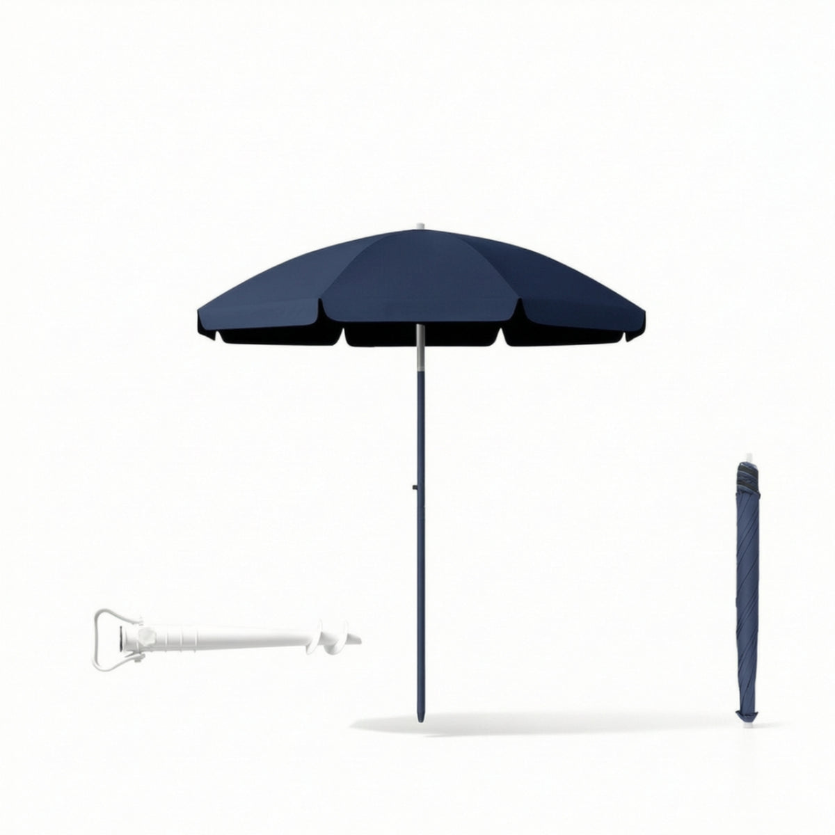Zunchi Beach Umbrella UPF50+ Outdoor Sun Shade with Black Coating