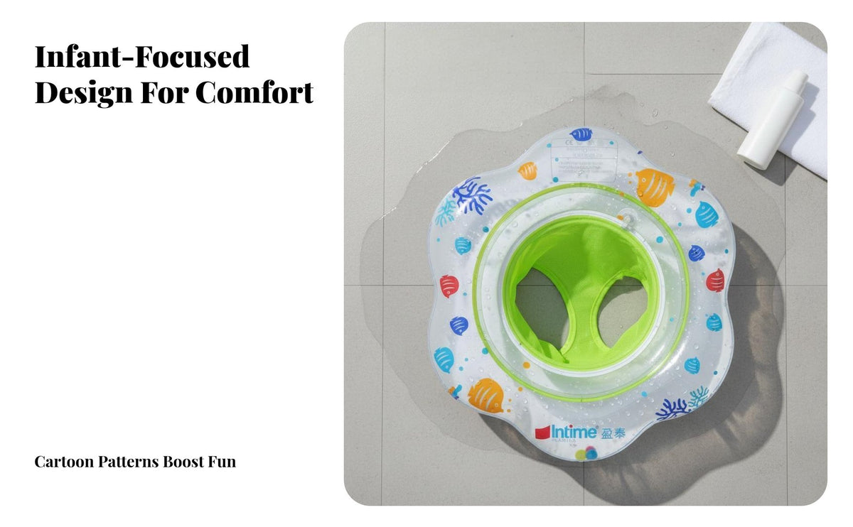 Underarm Infant Float Double Air Chambers Infant Inflatable Seat Two-Piece Child Swim Circle with Seat for Infants, Young Children, Summer Aquatic Fun