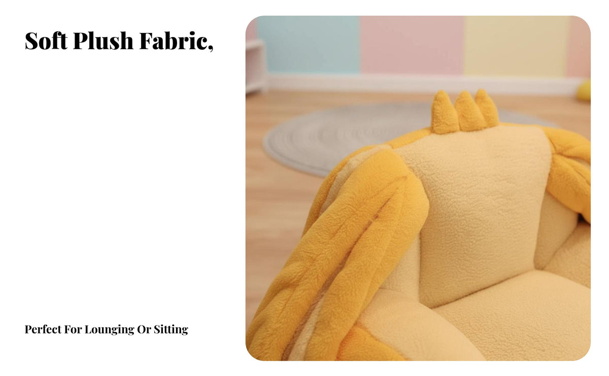 Compact Size Bunny Ear Loveseat Cute Design Soft Chair Skin-Friendly Floor Sofa High-Elastic Filling for Apartment Dwellers, Young Adults, Teenagers, Lounging, Small Apartments, Living Room, Playroom