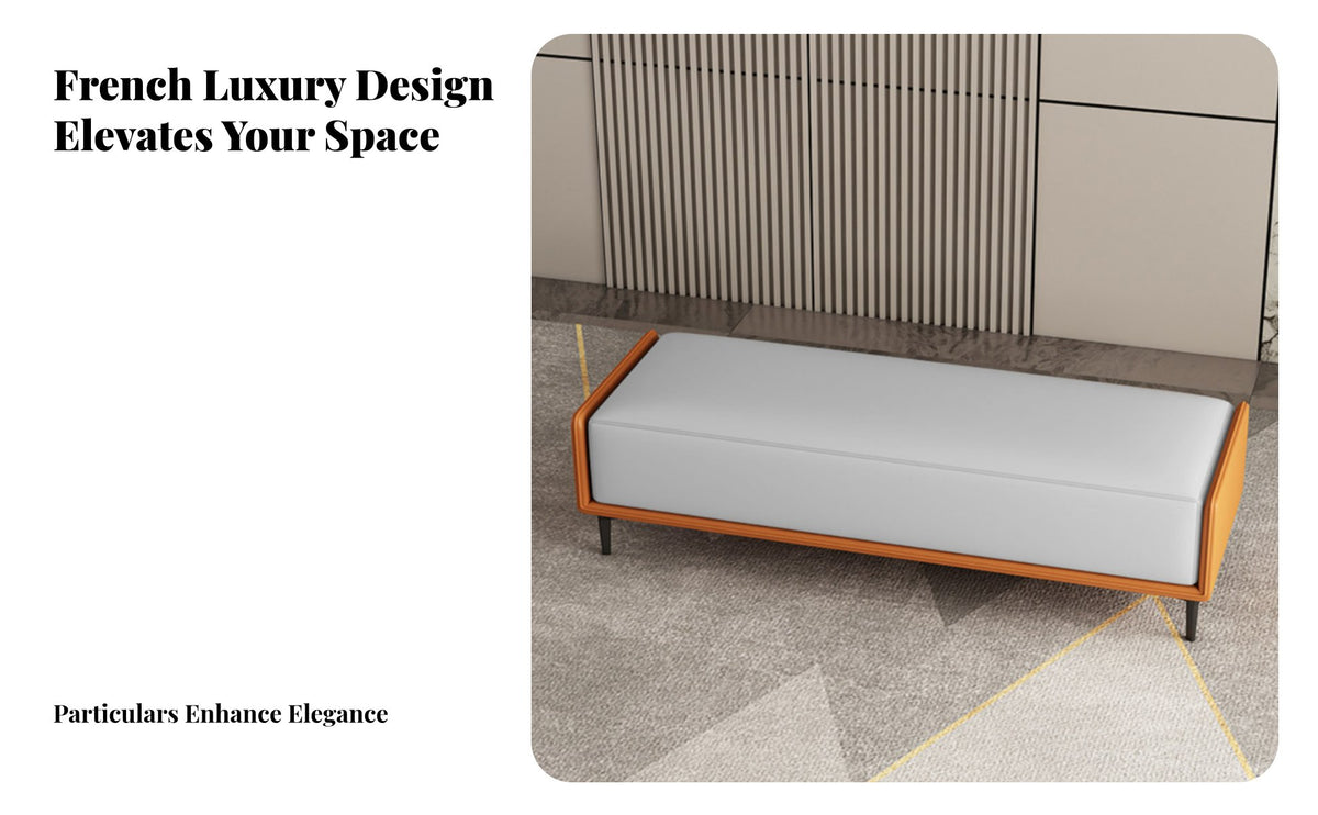 Luxury aesthetic Upholstered Low Seat Multi-Purpose Ribbon-Shaped Stool Modern Design Living Room Seating Sturdy for Homeowners, Adults, Interior Decorators, Entryway, Bedroom, Hallway