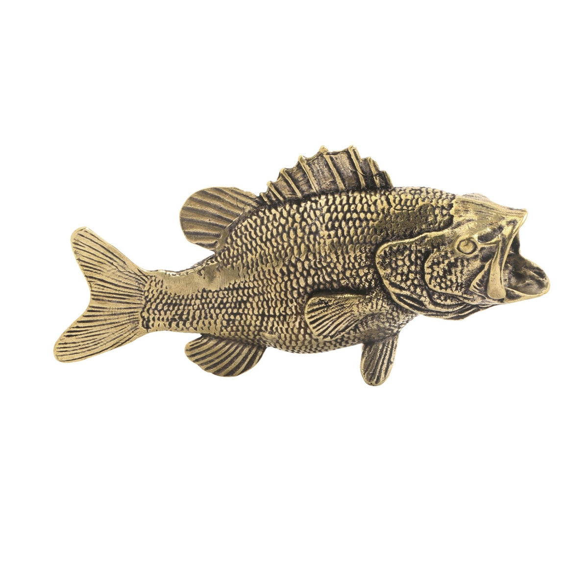 Bass Figurine Brass Fishes Figurine Miniature Fishes Sculpture for Desk