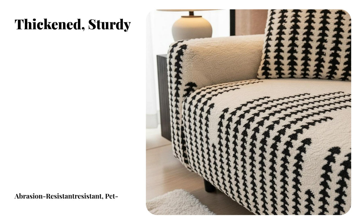 Elastic Fit Printed Sofa Cover Full Coverage Protection Fitted Geometric Couch Wrap Non-Slip Furniture Accessory for Home Dwellers, Parents