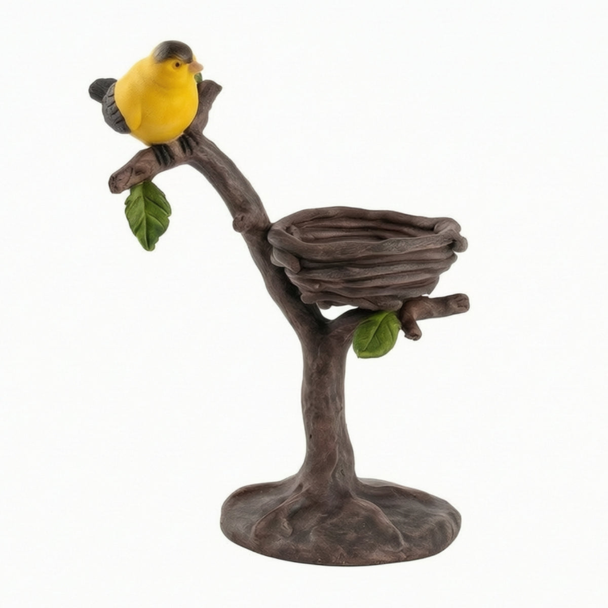 Bird Statue with Nest Compact Bird Sculpture with Branch Spring-Themed Shelf Decor Highlight for Collectors, Windowsill
