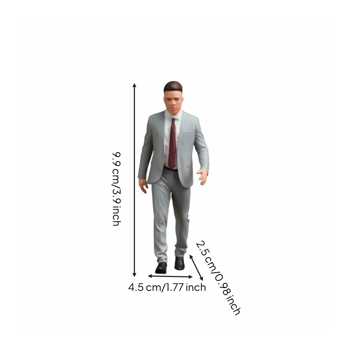 Man in Suit Figurine Highly Detailed Scale Model Person for Dioramas, Hobbyists