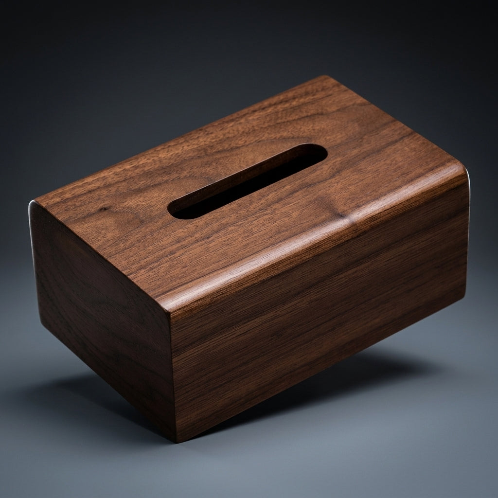 Tissue Box for Home Decor and Kitchen Decor, Solid Black Walnut Wood Napkin Holder, Minimalist Tissue Box Cover for Home Office, Wooden Design