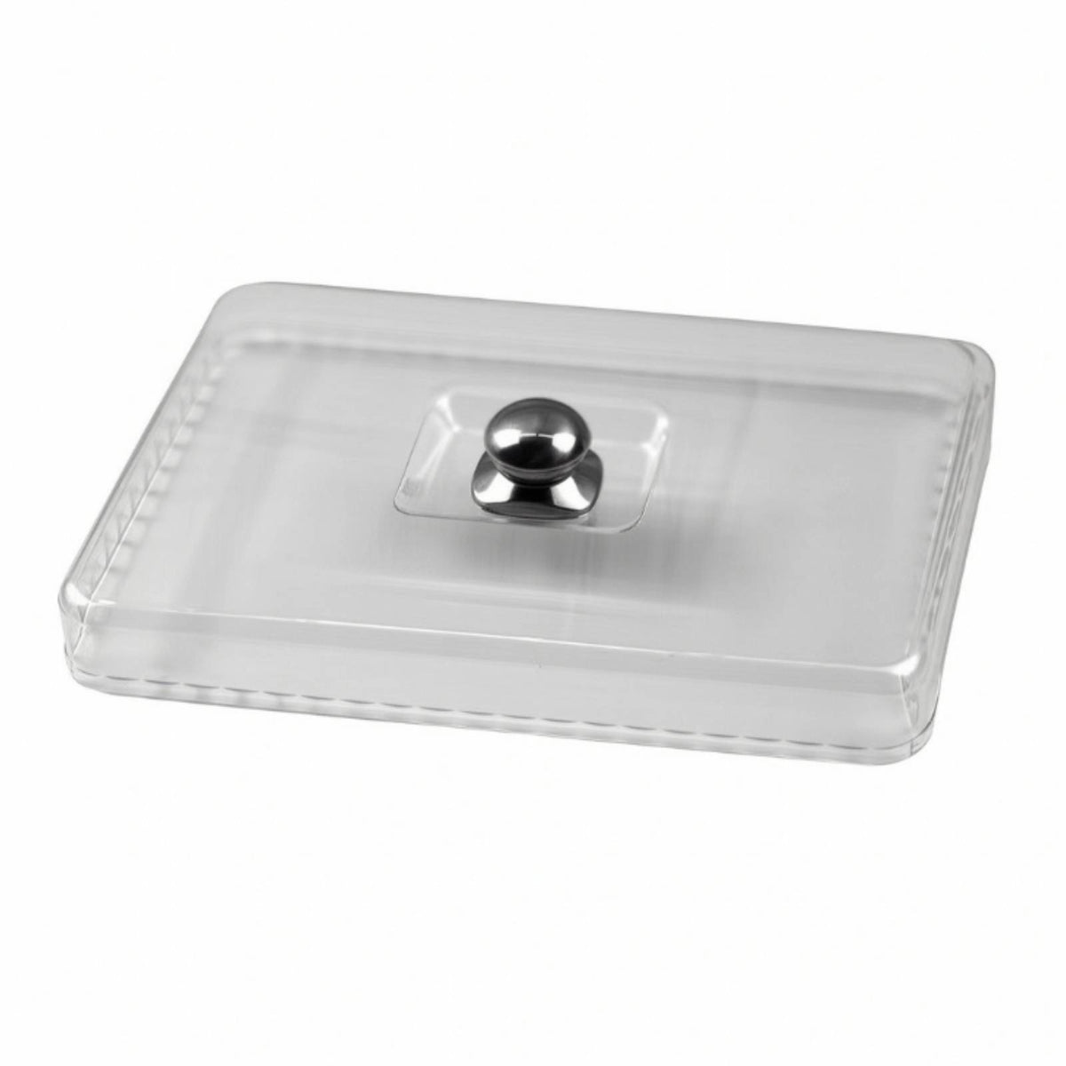 Serving Cover with Metal Knob Compact Rectangular Food Dome Versatile Clear Platter Lid for Caterers, Buffet