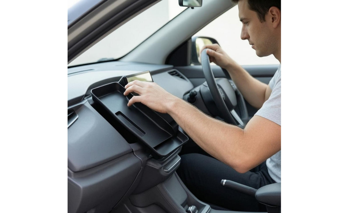 Car Accessory Raised Side Walls Behind Steering Wheel Storage Box Light-Blocking