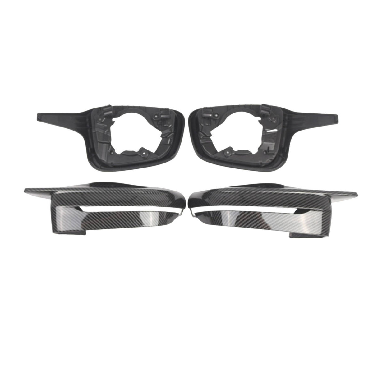 Contoured Shape Molded Car Mirror Housing Carbon Fiber Patterned Mirror Cover