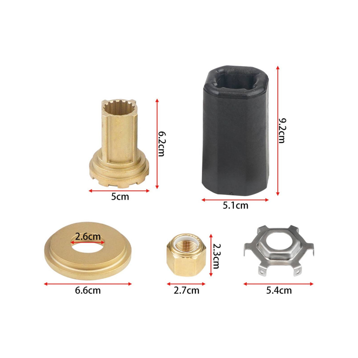 Outboard Propeller Installation Kit Splined Propeller Installation Kit CNC Machined Replacement for Boat Owners